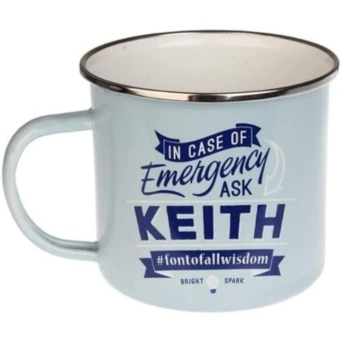 Enamel Personalised Coffee Mug Keith