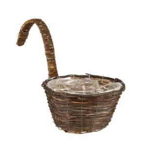 Large Wicker Over-Fence Hanging Garden Planting Basket Assorted Colours