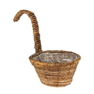 Large Wicker Over-Fence Hanging Garden Planting Basket Assorted Colours