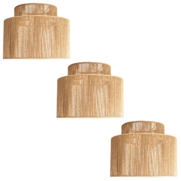 Large Organic Fabric 2 Tier Lampshade — Pack of 3
