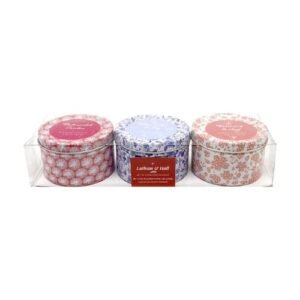 Latham & Hall Set Of 3 Scented Candle Tins Butterscotch, Blue Cedar, Rosemary