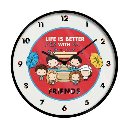 Friends Life Is Better With Friends Chibi Wall Clock 25cm