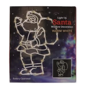 Light Up Santa Warm White Window Decoration