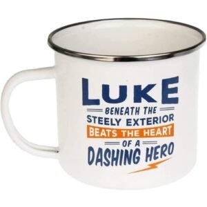 Enamel Personalised Coffee Mug Luke