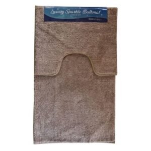Luxury Sparkle Bathmat & Pedestal Mat 2 Piece Assorted Colours
