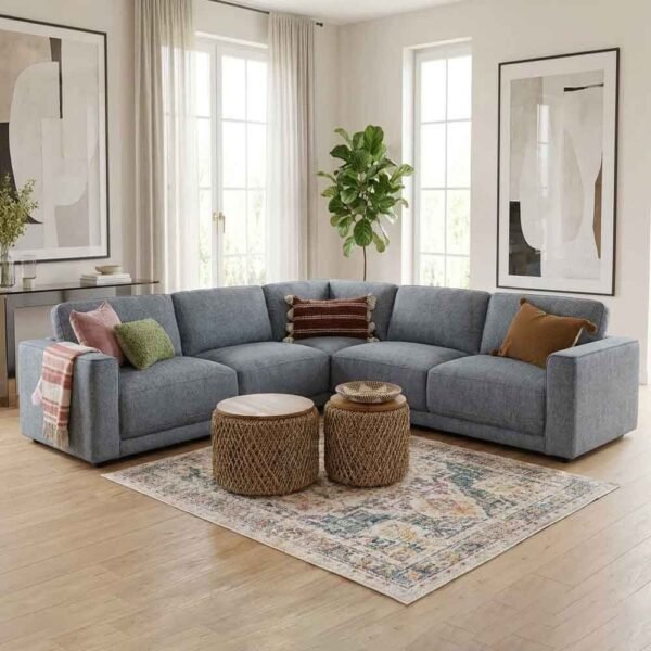 Marqen Fabric Corner Sofa in Grey