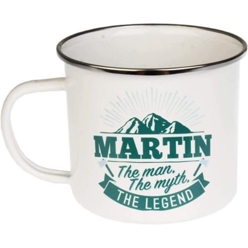 Enamel Personalised Coffee Mug Martin