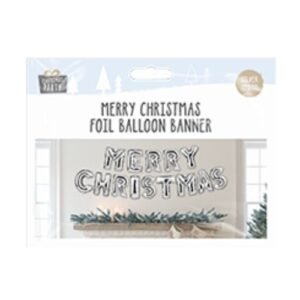 Merry Christmas Foil Balloon Banner Assorted Colours