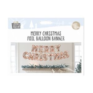 Merry Christmas Foil Balloon Banner Assorted Colours