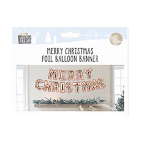 Merry Christmas Foil Balloon Banner Assorted Colours