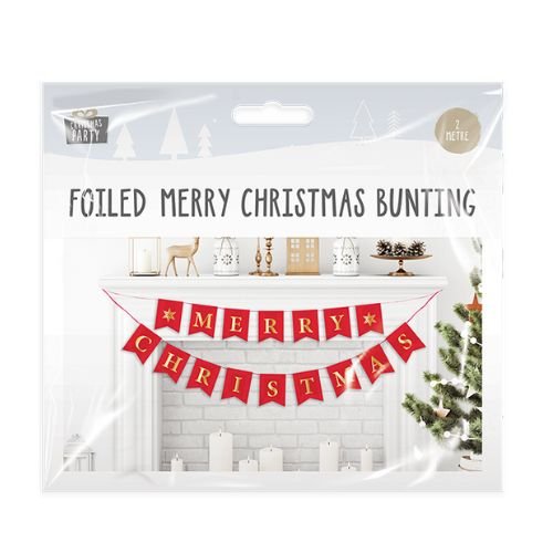 Foiled Merry Christmas Bunting 2m