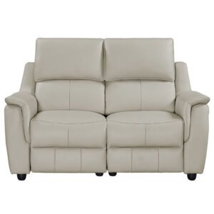 Milun Leather Electric Recliner 2 Seater Sofa In Cloud