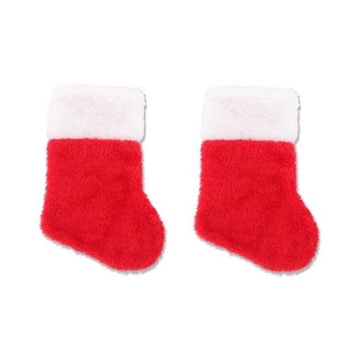 Mini Red Plush Christmas Stocking 2 Pack