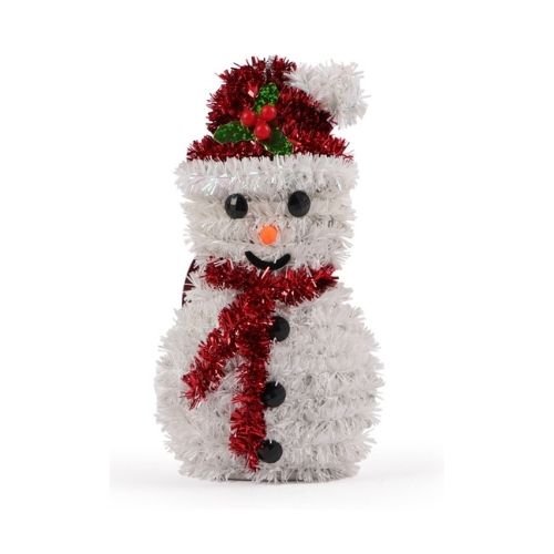 Christmas Mini Tinsel Snowman Decoration