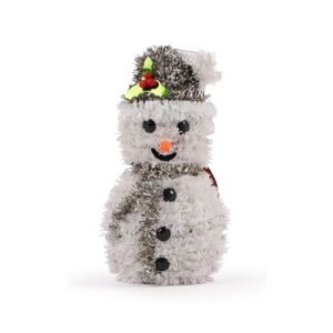 Christmas Mini Tinsel Snowman Decoration