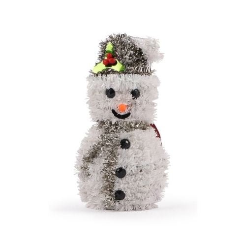 Christmas Mini Tinsel Snowman Decoration