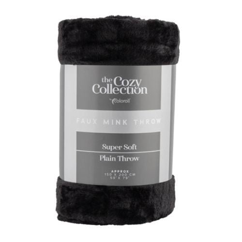 Faux Mink Throw 150cm x 200cm Assorted Colours