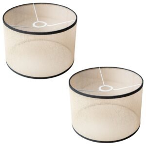 Linen Contrast Trim Easy-Fit Ceiling Light Shade Assorted Packs