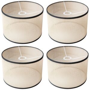 Linen Contrast Trim Easy-Fit Ceiling Light Shade Assorted Packs