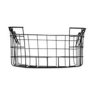 Black Open Front Wire Storage Basket 33cm