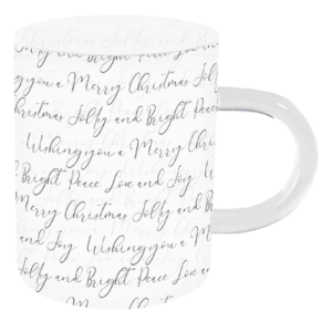 Christmas Nordic Printed Glass Mugs Assorted Designs