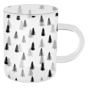 Christmas Nordic Printed Glass Mugs Assorted Designs