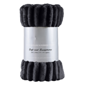 Cozy Ribbed Knit Throw Blanket Assorted