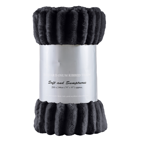 Cozy Ribbed Knit Throw Blanket Assorted