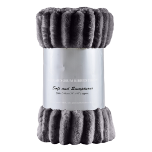 Cozy Ribbed Knit Throw Blanket Assorted