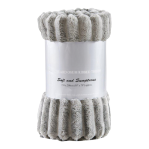 Cozy Ribbed Knit Throw Blanket Assorted
