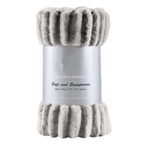 Cozy Ribbed Knit Throw Blanket Assorted