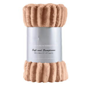 Cozy Ribbed Knit Throw Blanket Assorted