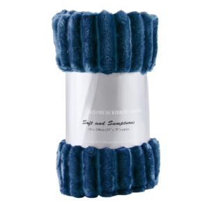 Cozy Ribbed Knit Throw Blanket Assorted