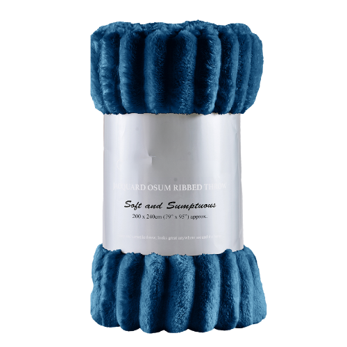 Cozy Ribbed Knit Throw Blanket Assorted