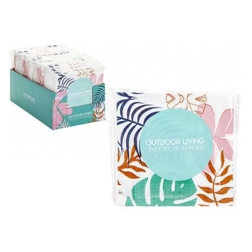 Outdoor Colourful Abstact Leaf Napkins 20 Pack