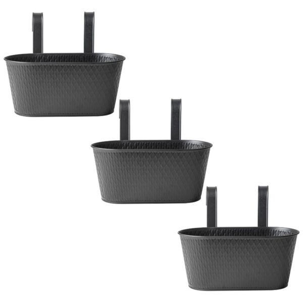 Over Fence Diamond Planter Black 26.5cm — Pack of 3