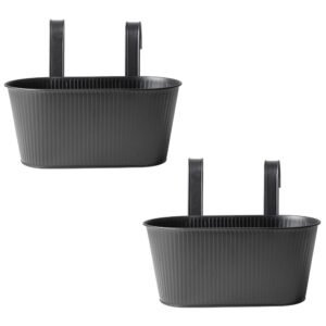Over Fence Ribbed Planter Black 26.5cm Assorted Packs