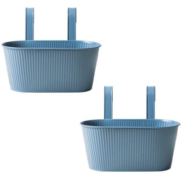 Over Fence Ribbed Planter Blue 26.5cm — Pack of 2