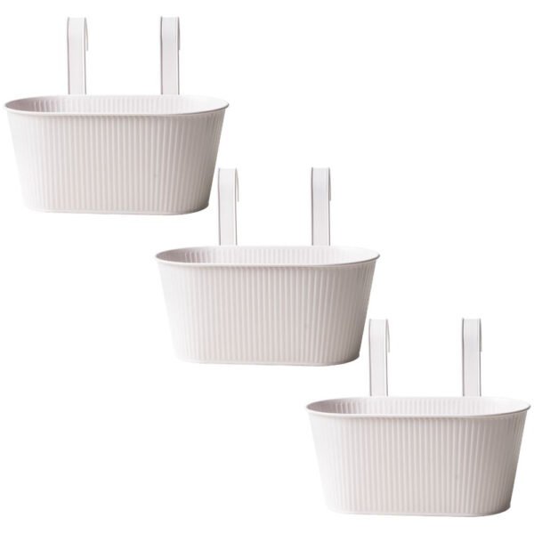 Over Fence Ribbed Planter White 26.5cm — Pack of 3