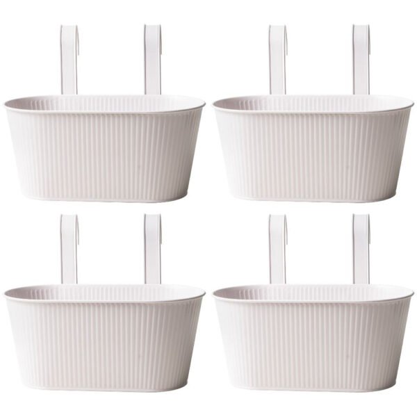 Over Fence Ribbed Planter White 26.5cm — Pack of 4