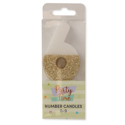 Party Time Number Birthday Candle – No. 6