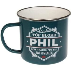 Enamel Personalised Coffee Mug Phil