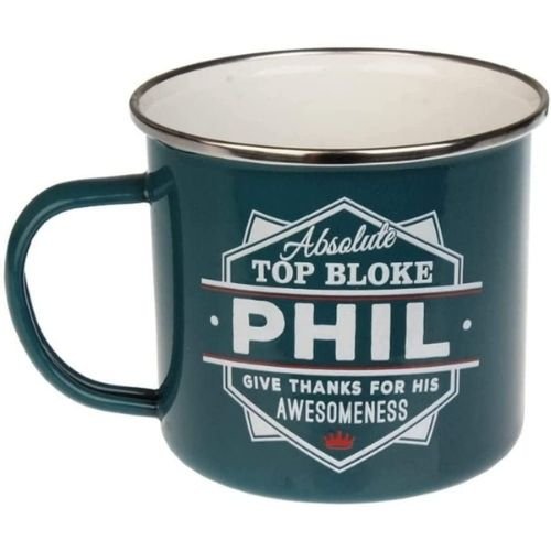 Enamel Personalised Coffee Mug Phil