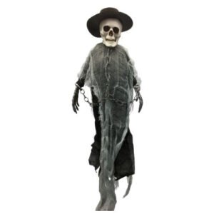 Black Top Hat Ghost Skeleton Halloween Decoration 40cm