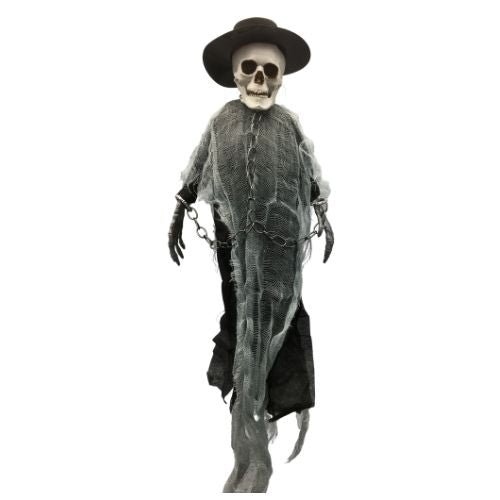 Black Top Hat Ghost Skeleton Halloween Decoration 40cm