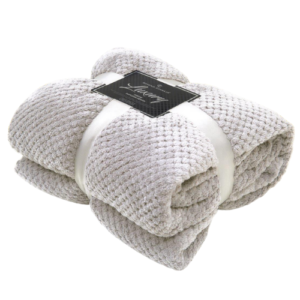 Plush Popcorn Texture Throw Blanket 200x240cm Assorted Colours