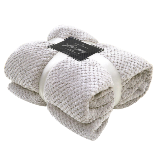Plush Popcorn Texture Throw Blanket 200x240cm Assorted Colours