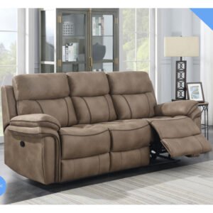 Rasalas Fabric Electric Recliner 3 Seater Sofa - Sahara