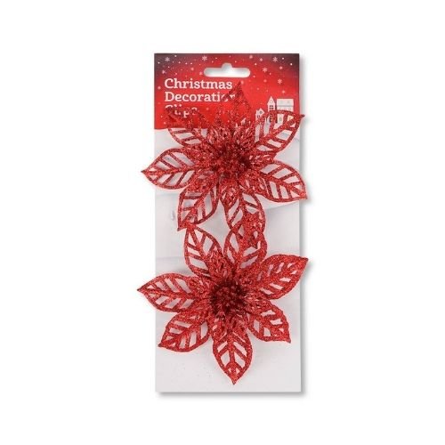 Christmas Glitter Clip Decorations 2 Pk