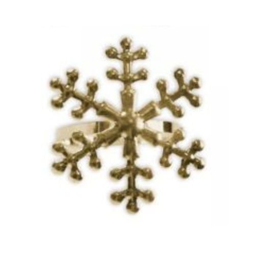 Harvey & Mason Gold Napkin Ring Snowflake & Reindeer Design